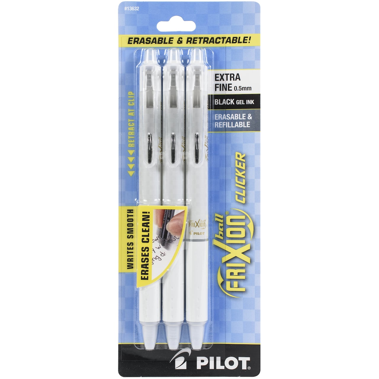 Pilot FriXion Ball Clicker Black Erasable Extra Fine Point Pens